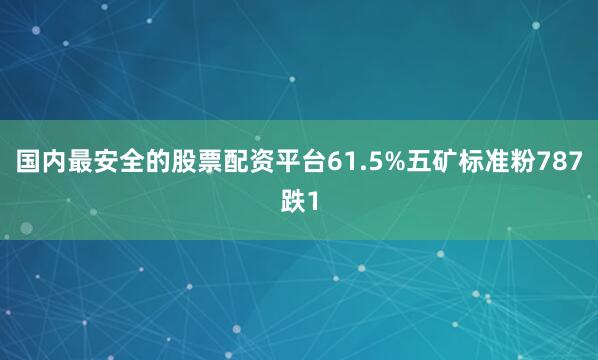 国内最安全的股票配资平台61.5%五矿标准粉787跌1